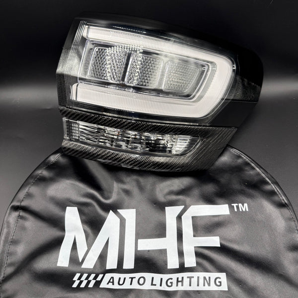 Clear LED Tail Lamps Painted Gloss Black Design 2014-2021 Jeep WK2