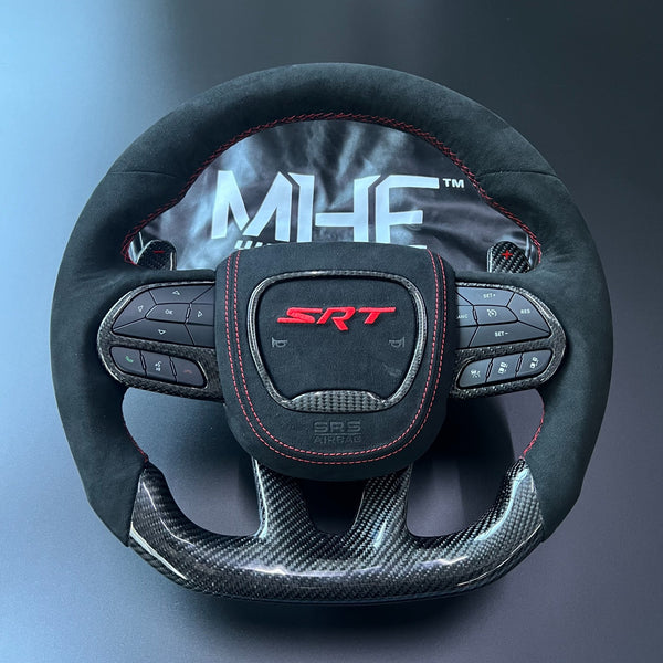 2014-2021 Carbon SRT Alcantara RED Accent TrackHawk Steering Wheel