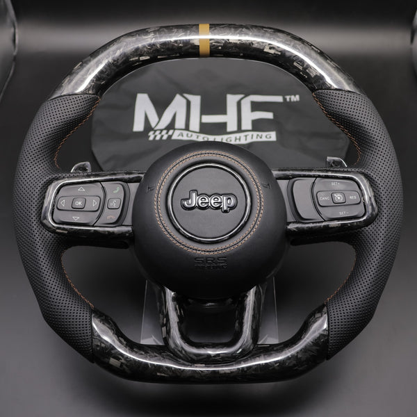 2018+ JT / JL “Bronze Accent Forged Carbon” Jeep Wrangler Steering Wheel