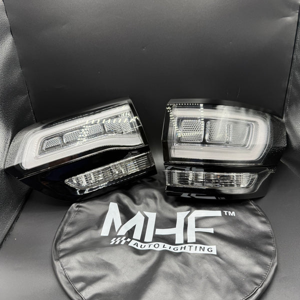 Clear LED Tail Lamps Painted Gloss Black Design 2014-2021 Jeep WK2