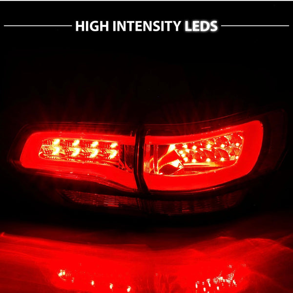 Clear LED Tail Lamps Painted Gloss Black Design 2014-2021 Jeep WK2