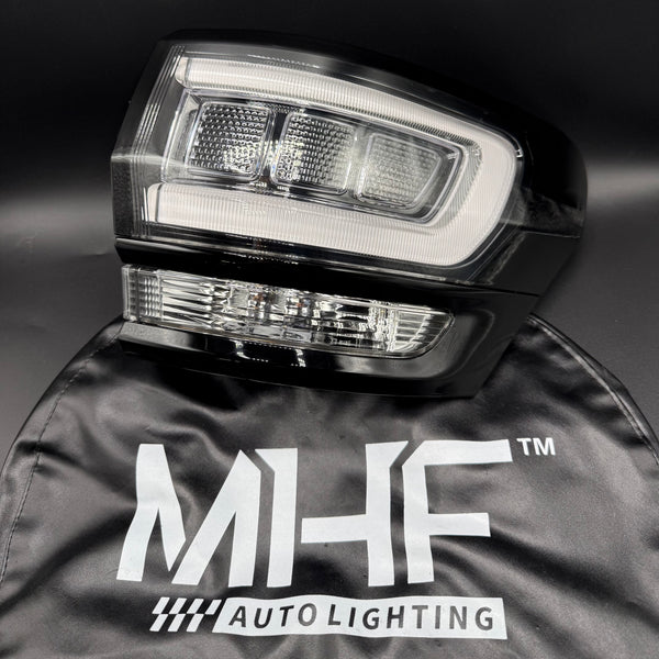 Clear LED Tail Lamps Painted Gloss Black Design 2014-2021 Jeep WK2