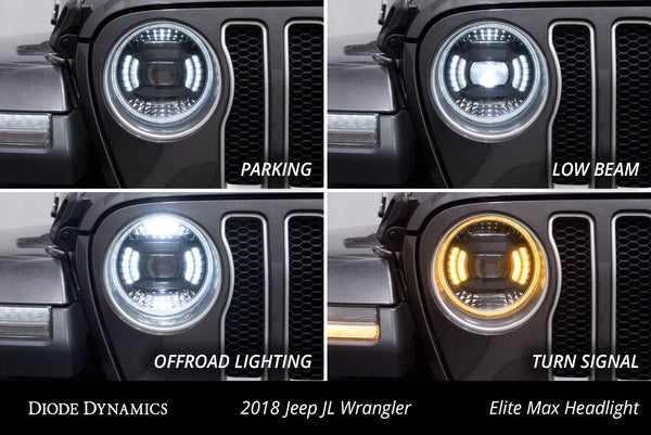 Diode Dynamics Elite LED Headlights 2018-2025 Wrangler Gladiator