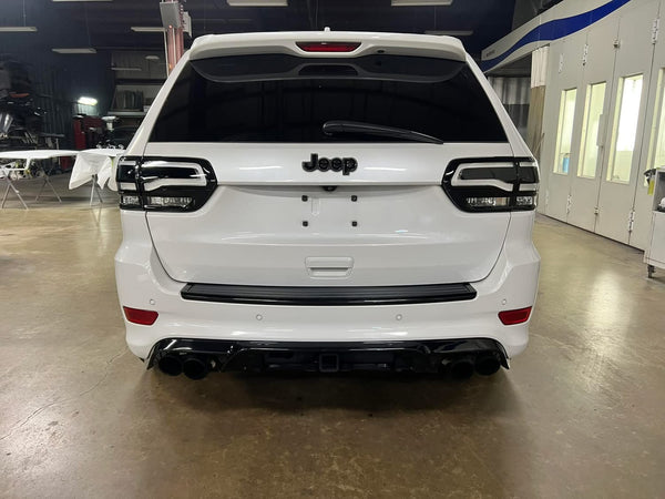 Clear LED Tail Lamps Painted Gloss Black Design 2014-2021 Jeep WK2