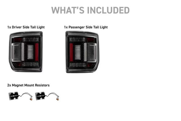 JEEP GLADIATOR JT (2020+) XB LED LOW PROFILE TAIL LIGHTS (SMOKED) or (RED)