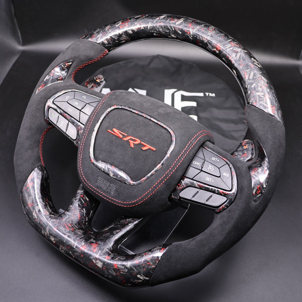 2014-2021 Forged Carbon Red Flake Alcantara SRT Steering Wheel