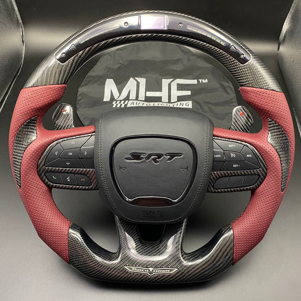 2018-2020 Carbon “Track Series” Dark Rose Accent TrackHawk Steering Wheel