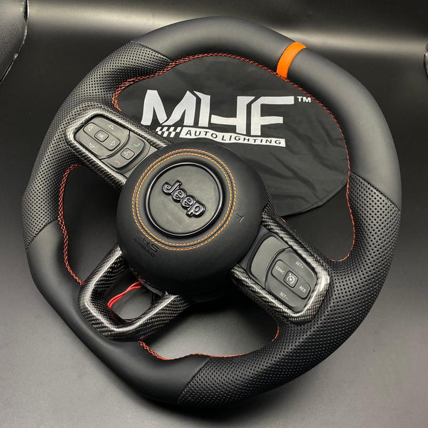 2018-2024 JT / JL “Orange” Gloss Carbon Jeep Wrangler Steering Wheel