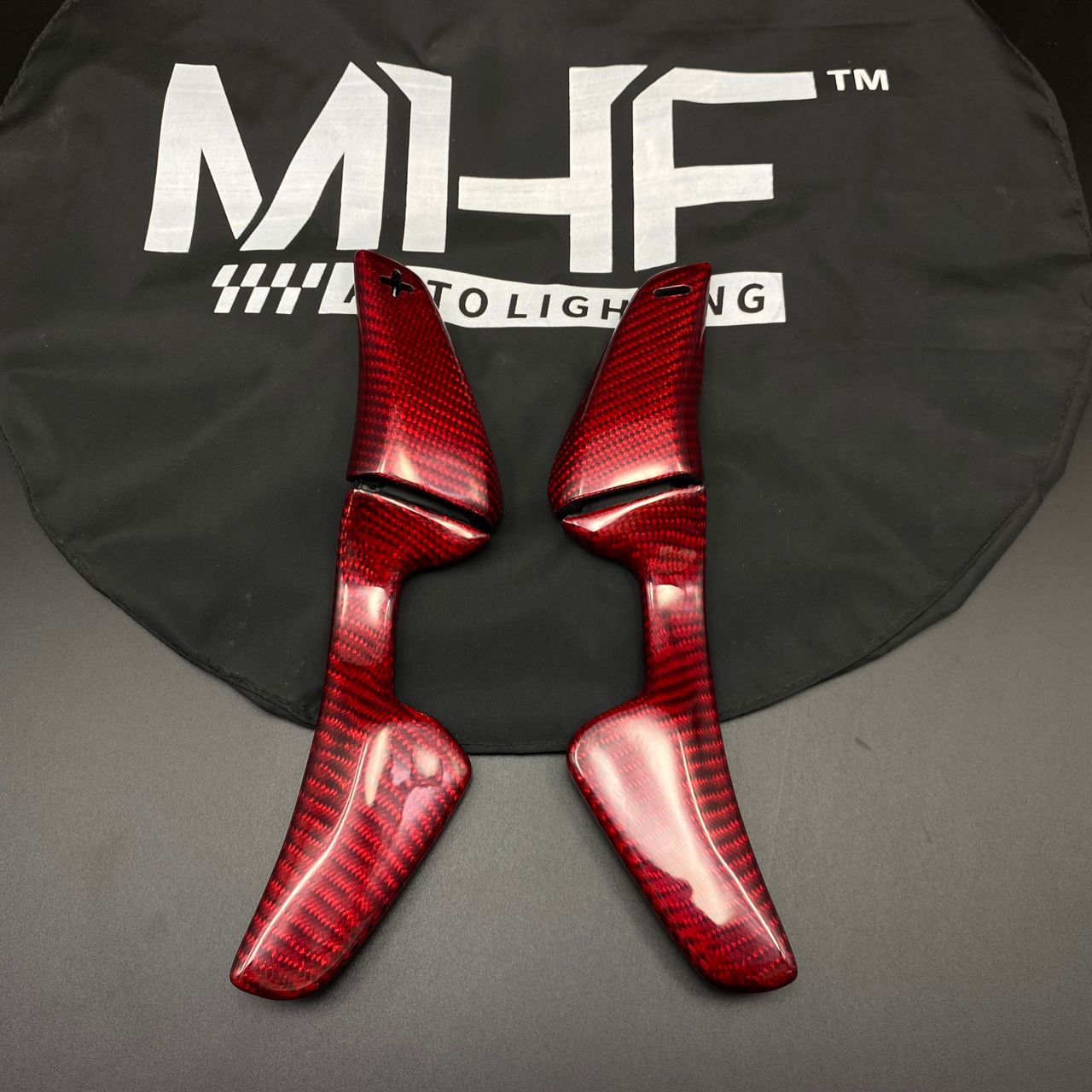 Red Carbon Fiber Paddle Shifter Extensions For Dodge Charger Challenger Hellcat Jeep – 2015+ 3 thumbnail image