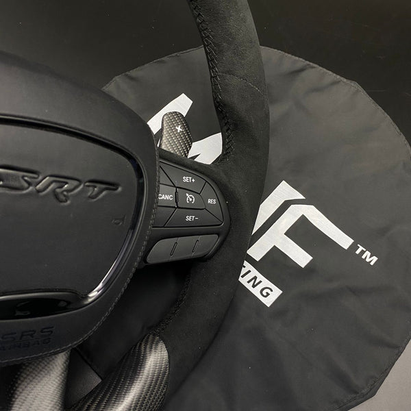 2014-2021 Matte Carbon Black Alcantara “SRT Demon Style”  Steering Wheel