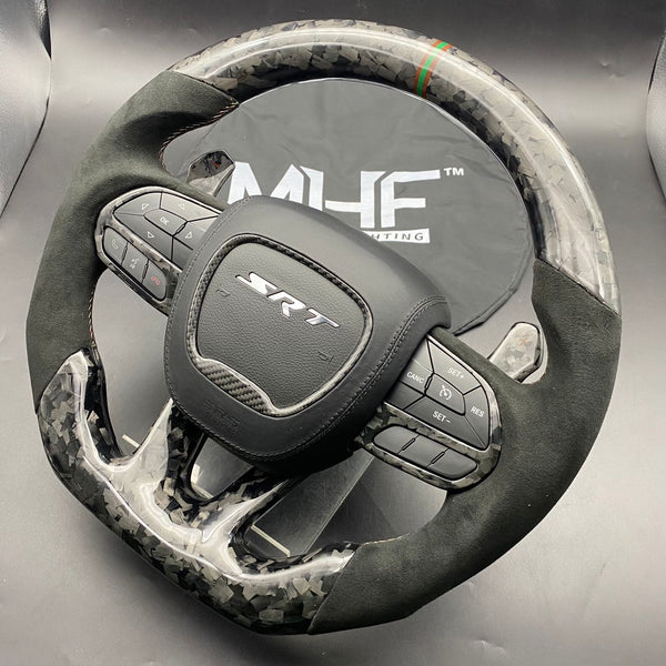 2014-2021 F8 Green Forged Carbon Hellcat SRT Steering Wheel