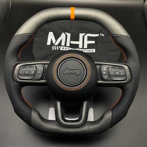 2018-2024 JT / JL “Orange” Matte Carbon Jeep Wrangler Steering Wheel
