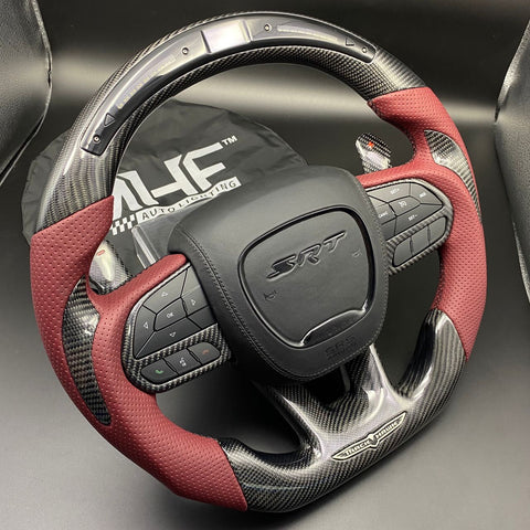 2018-2020 Carbon “Track Series” Dark Rose Accent TrackHawk Steering Wheel