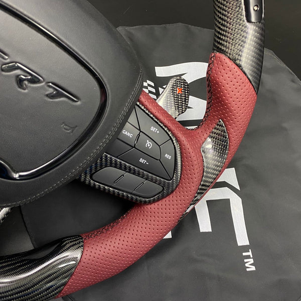2018-2020 Carbon “Track Series” Dark Rose Accent TrackHawk Steering Wheel