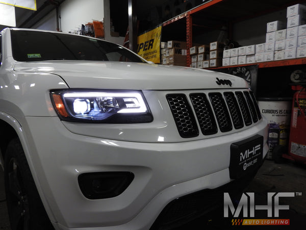 2014-2016 Jeep Grand Cherokee Black Projector switchback headlights