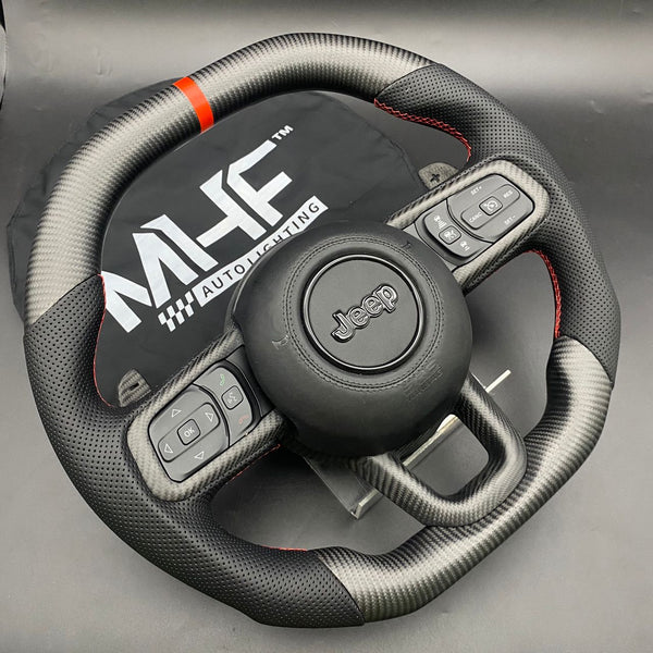 2018-2023 Matte Carbon / Red” Jeep 392 Wrangler Steering Wheel