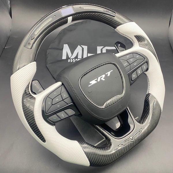 2018-2021 Carbon White Accent “Track Series” TrackHawk Steering Wheel