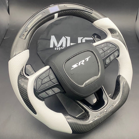 2018-2021 Carbon White Accent “Track Series” TrackHawk Steering Wheel