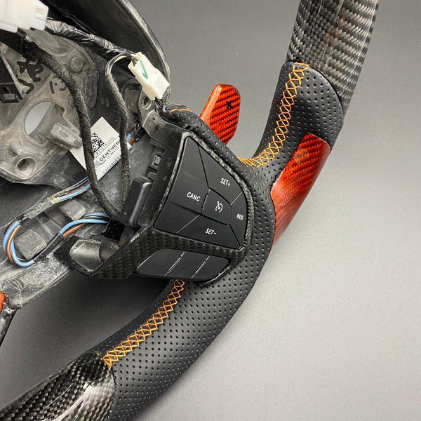 2014-2021 Jeep/ Dodge Carbon Orange Accent Steering Wheel