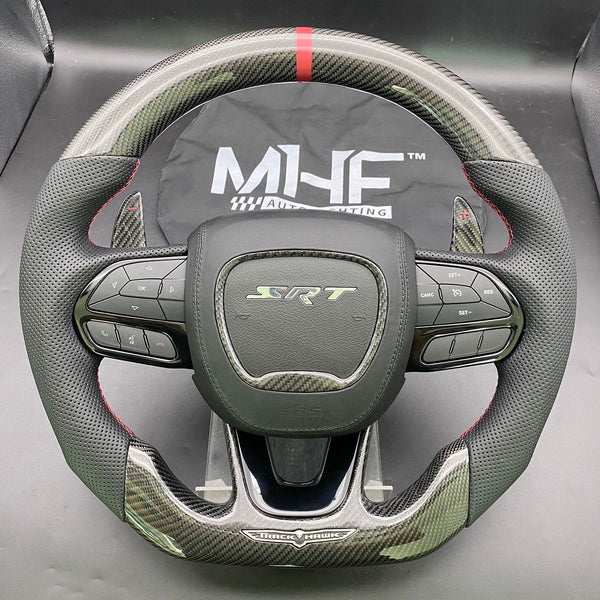 2018-2021 Carbon “Track Series” Dark Rose Accent TrackHawk Steering Wheel