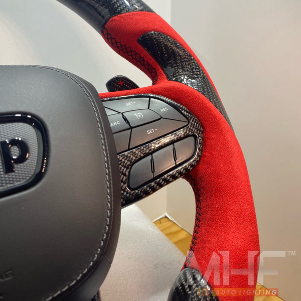 2018-2021 Carbon “Track Series” Red Accent TrackHawk Steering Wheel