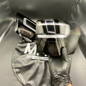 Clear LED Tail Lamps Painted Gloss Black Design 2014-2021 Jeep WK2