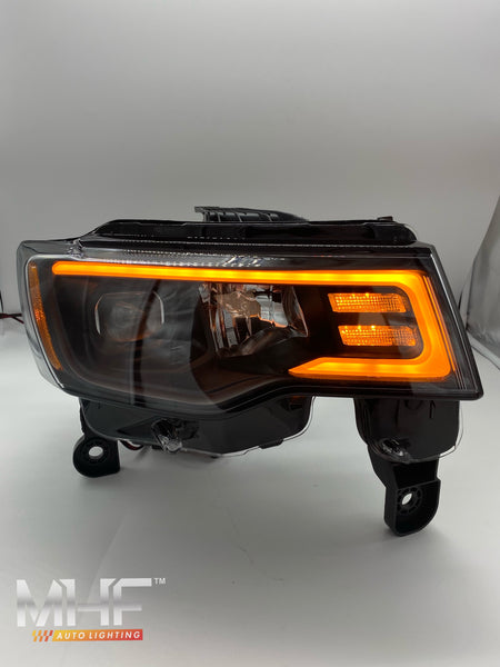 2017-2021 Jeep Grand Cherokee Black Projector switchback headlights