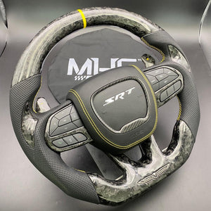 2018-2021 Carbon “Track Series” Yellow Accent Forged TrackHawk Steering Wheel