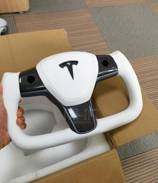 Tesla Model 3 & Y Fighter Jet Carbon Accent Steering Wheel
