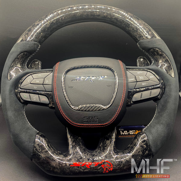 2015 -2021 Forged Carbon “Hellcat Red” Accent Steering Wheel