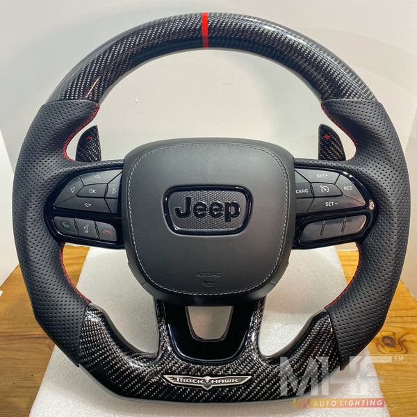 2018-2021 Carbon “Black Gloss” Accent TrackHawk Steering Wheel