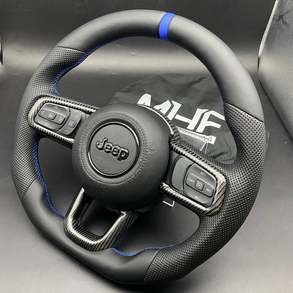 2018-2023 JT / JL “Navy Blue Carbon” Jeep Wrangler Steering Wheel