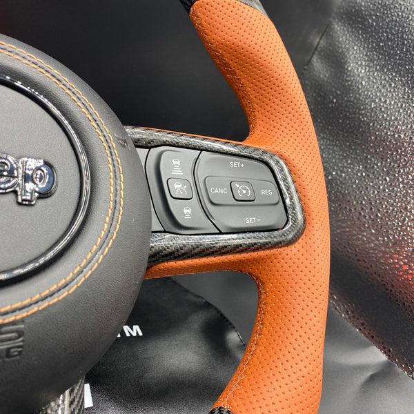 2018-2021 JT / JL “Black Carbon Brown Accent” Jeep Wrangler Steering Wheel