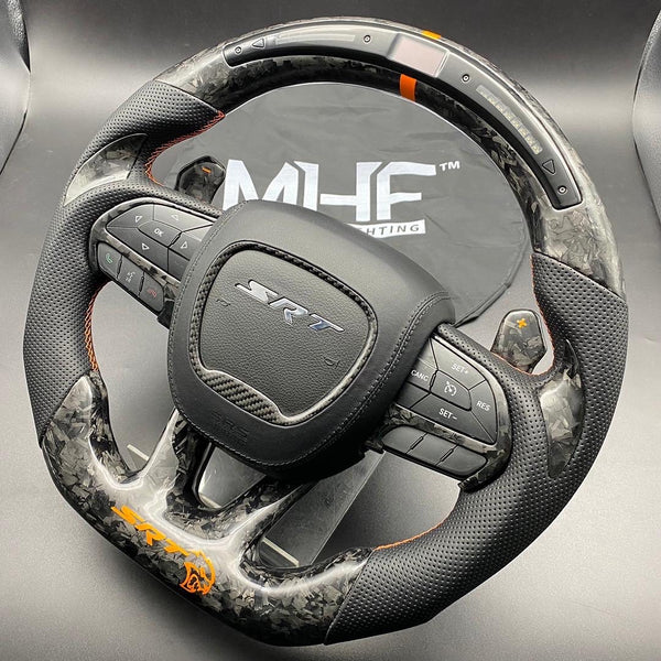2015 -2021 Forged Carbon “SRT HELLCAT Orange” Steering Wheel