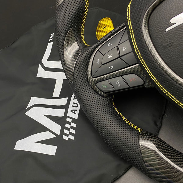 2018-2021 Carbon Yellow Accent “Track Series” TrackHawk Steering Wheel
