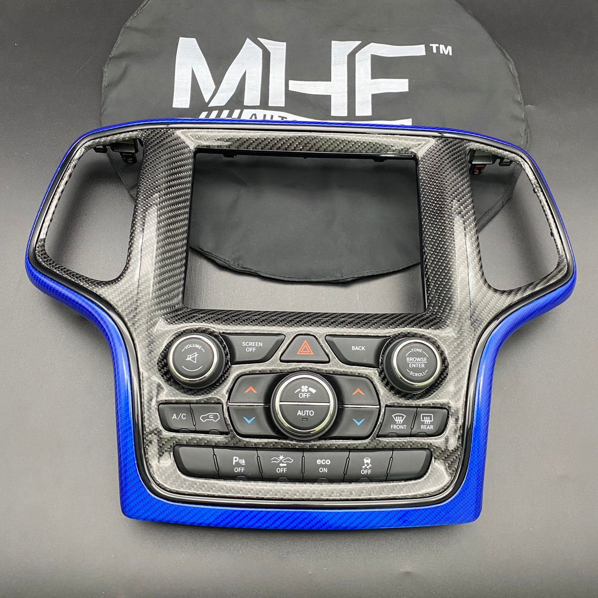 2014-2018 Jeep SRT / TrackHawk Blue Carbon Radio Bezel – MHFAutoLighting