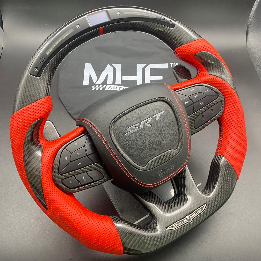 2018-2021 Carbon “Track Series” Red Leather TrackHawk Steering Wheel