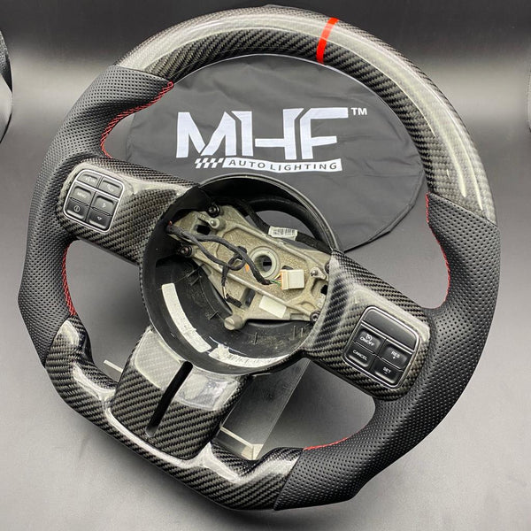 2011-2017 JK Wrangler Carbon Red Accent Steering Wheel