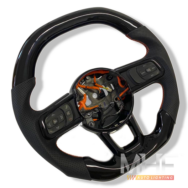 2018-2023 JL “Paino Black/ Orange” Mojave Edition Jeep Wrangler Steering Wheel