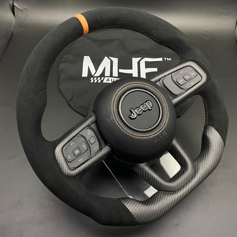 2018-2023 JT / JL “Alcantara Bronze” Matte Carbon Jeep Wrangler Steering Wheel