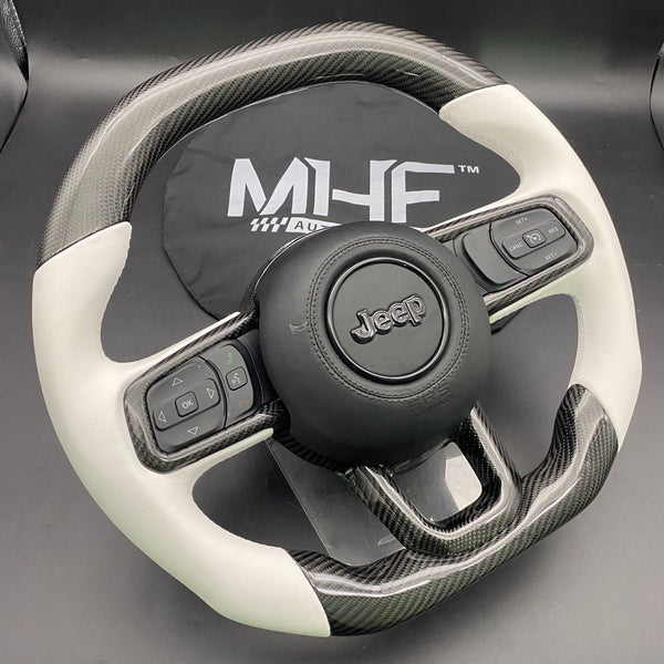 2018-2022 JT / JL “Smooth White Leather” Jeep Wrangler Steering Wheel