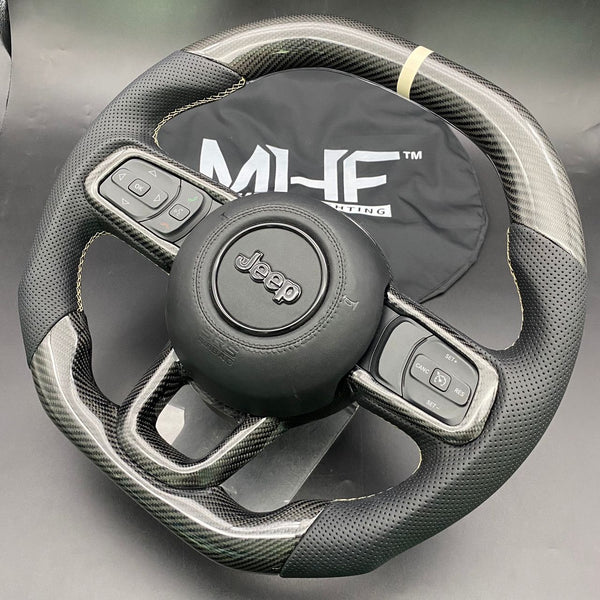 2018-2022 JT / JL Carbon “Cream Tan” Jeep Wrangler Steering Wheel