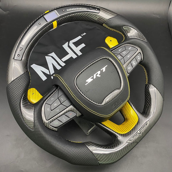 2018-2021 Carbon Yellow Accent “Track Series” TrackHawk Steering Wheel