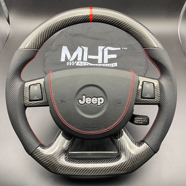 2008-2010 WK1 Jeep Grand Cherokee Red Accent Steering Wheel