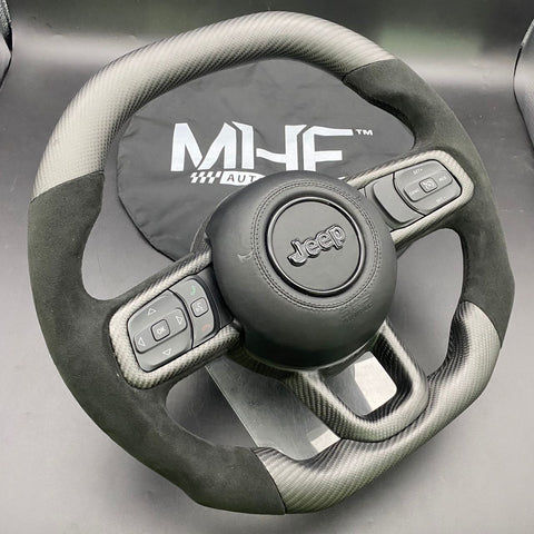2018-2022 JT / JL Alcantara “Black Matte Carbon” Jeep Wrangler Steering Wheel