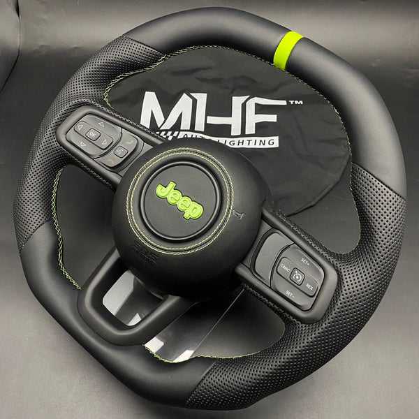 2018+ JT / JL “Mojito Green Carbon” Jeep Wrangler Steering Wheel