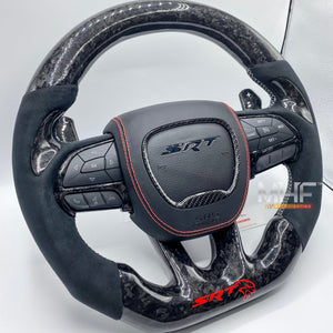 2015 -2021 Forged Carbon “Hellcat Red” Accent Steering Wheel
