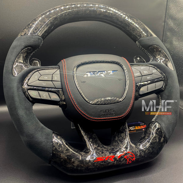 2015 -2021 Forged Carbon “Hellcat Red” Accent Steering Wheel