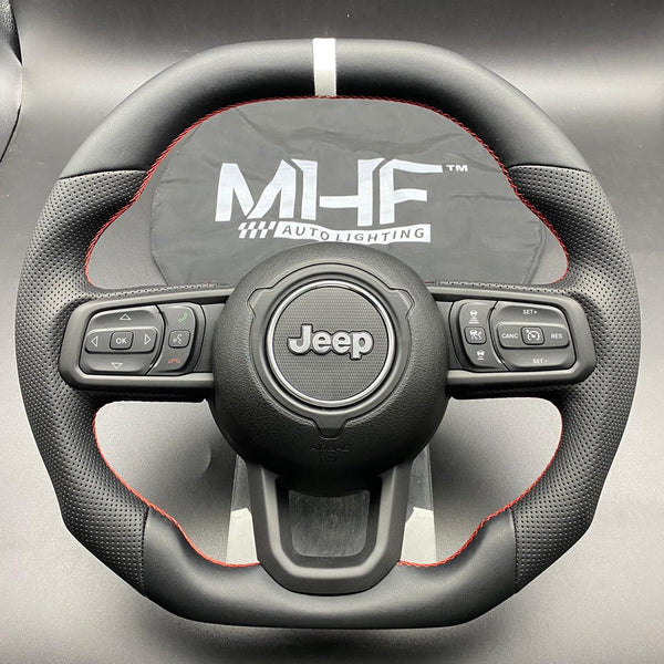 2018-2022 JT / JL “Leather /  Red” Jeep Wrangler Steering Wheel