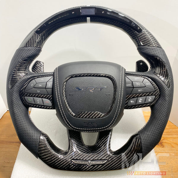 2018-2021 Carbon “Track Series” White Accent TrackHawk Steering Wheel